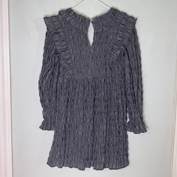 Anthropologie Moon River Lila Ruffle Pewter Empire Waist Peasant Mini Dress XS - Picture 7 of 15